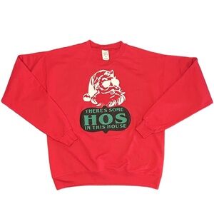 There’s some HOS in this house funny red unisex novelty Christmas sweatshirt M